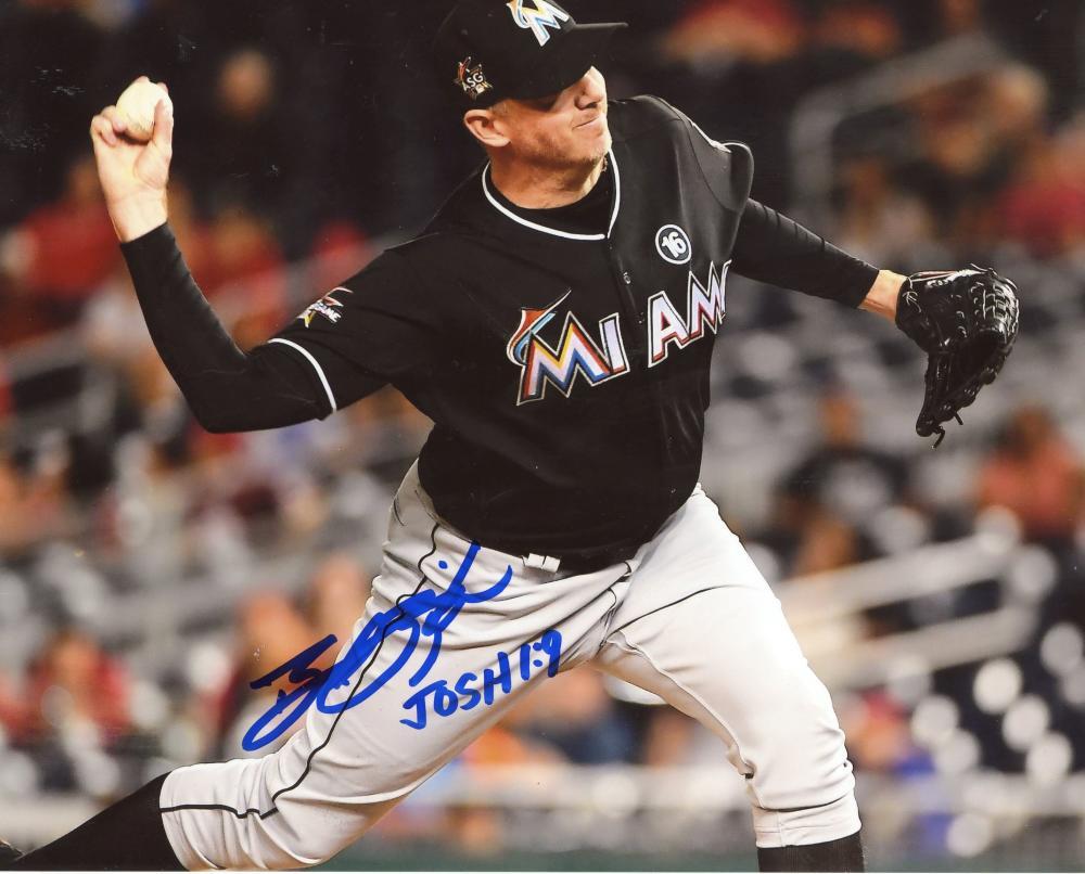 BRAD ZIEGLER MIAMI MARLINS ACTION SIGNED AUTOGRAPHED 8X10 PHOTO W/COA