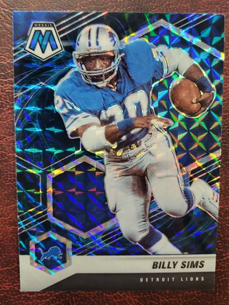 2021 PANINI MOSAIC BILLY SIMS DETROIT LIONS BLUE PRIZIM REACTIVE CARD