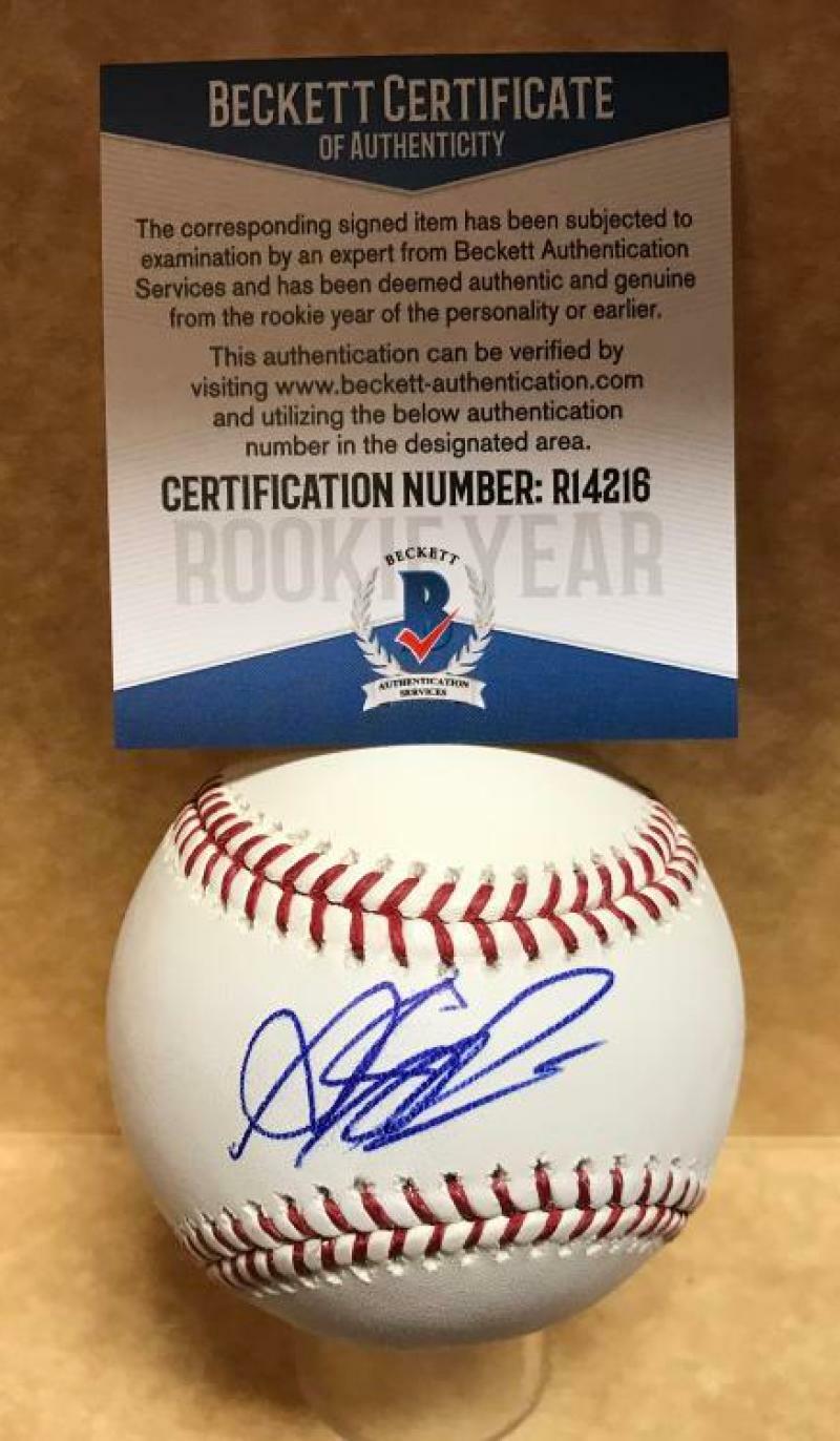 ARQUIMEDES GAMBOA PHILLIES ROOKIE YEAR SIGNED M.L. BASEBALL BECKETT R14216
