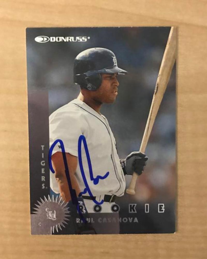 RAUL CASANOVA DETROIT TIGERS SIGNED AUTOGRAPHED 1997 DONRUSS CARD #392 W/COA 