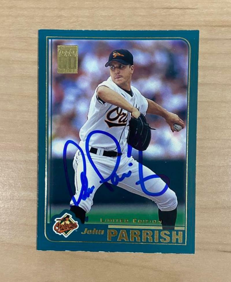 JOHN PARRISH BALTIMORE ORIOLES SIGNED AUTOGRAPHED 2001 TOPPS CARD #711 W/COA
