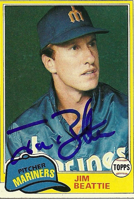 JIM BEATTIE SEATTLE MARINERS SIGNED AUTOGRAPHED 1981 TOPPS CARD #443 W/COA