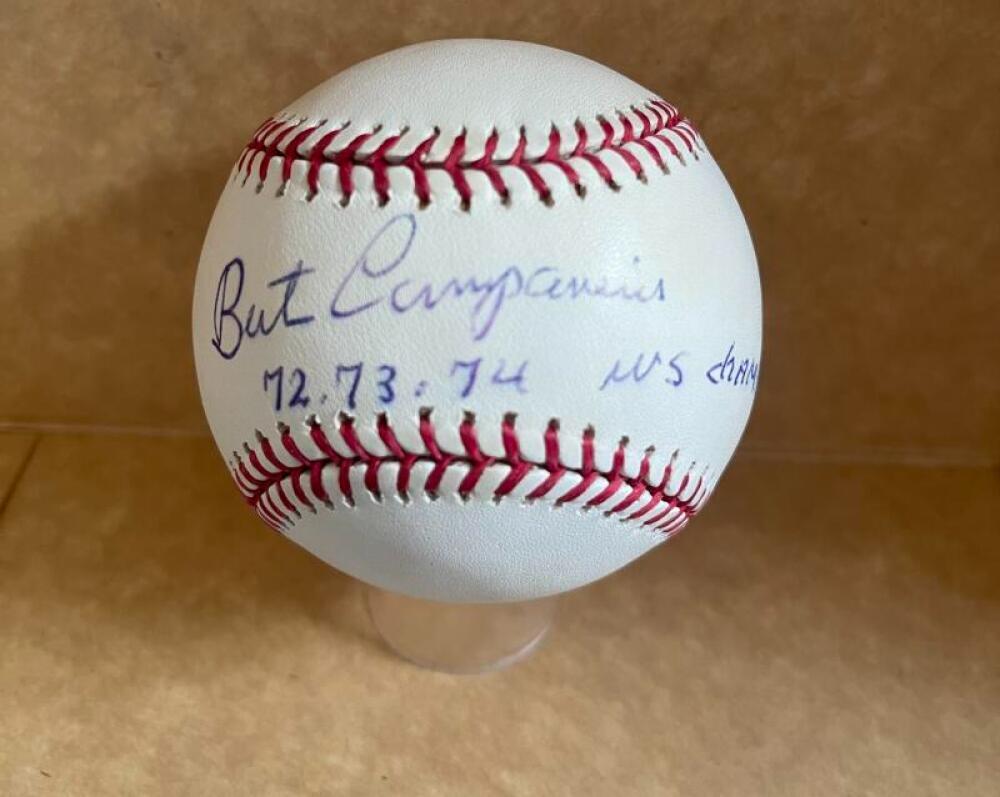 BERT CAMPANERIS 72 73 74 WS CHAMPS SIGNED AUTO M.L. BASEBALL BECKETT AUTHENTICAT