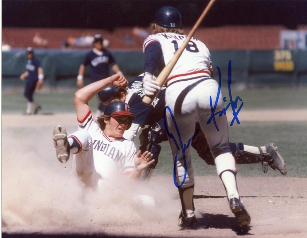DUANE KUIPER BLUE CLEVELAND INDIANS SIGNED AUTOGRAPHED ACTION 8X10 PHOTO W/COA