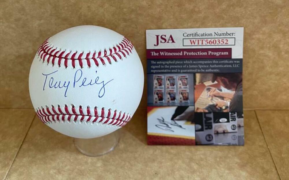 TONY PEREZ CINCINNATI REDS SIGNED AUTOGRAPHED M.L. BASEBALL JSA WITNESS 