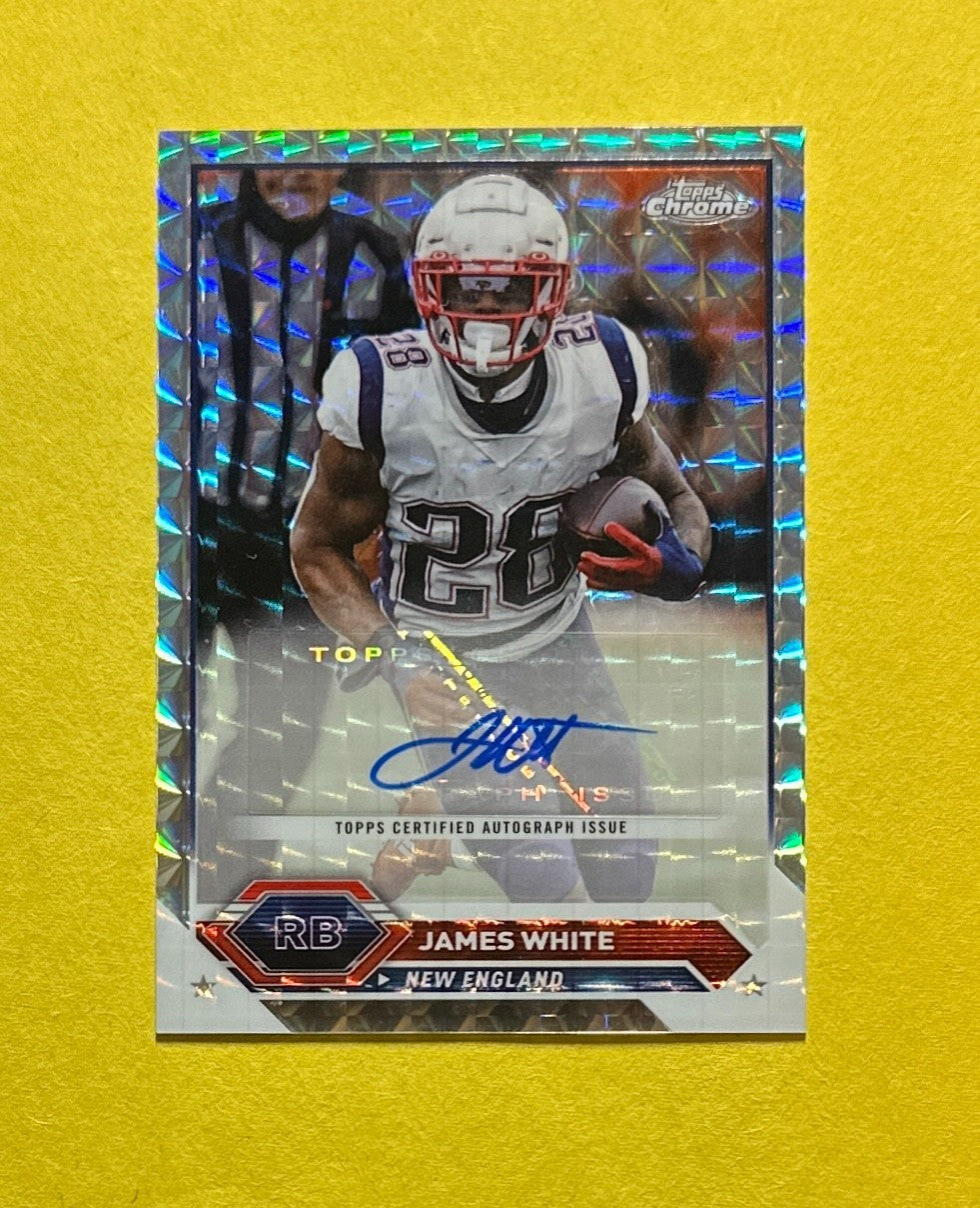 2024 TOPPS COMPOSITE CHROME JAMES WHITE AUTOGRAPH #TCA-JWH NEW ENGLAND GEOMETRIC