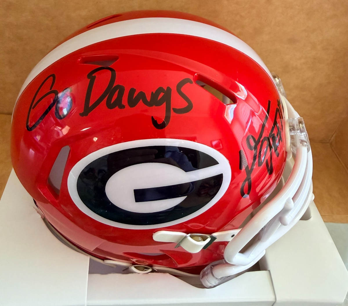 THOMAS DAVIS GEORGIA "GO DAWGS" SIGNED MINI HELMET BECKETT