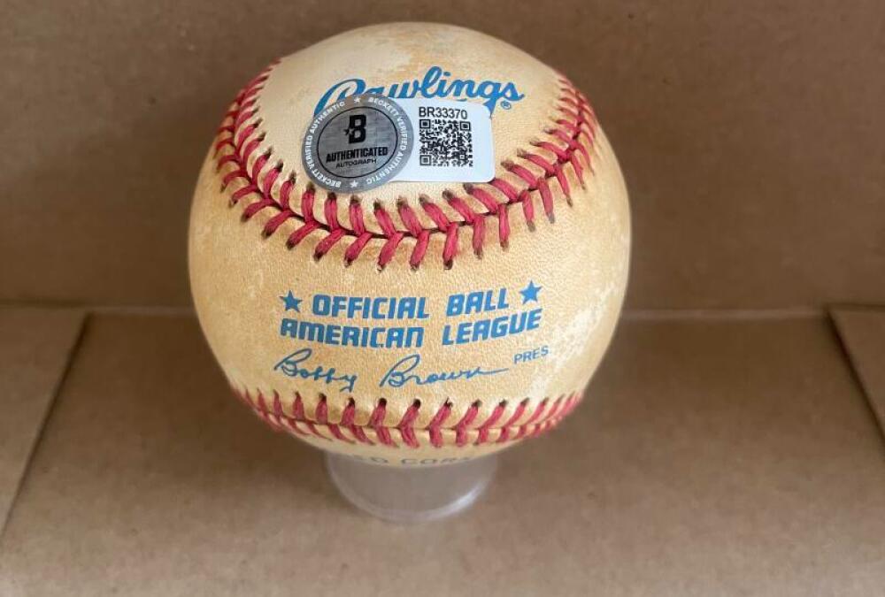 DON LARSEN NY YANKEES SIGNED AUTO VINTAGE A.L. BASEBALL BECKETT AUTH