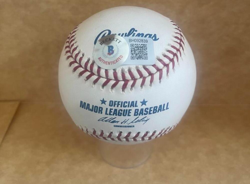BENITO SANTIAGO GIANTS/MARLINS SIGNED AUTO M.L. BASEBALL BAS AUTHENTICATED
