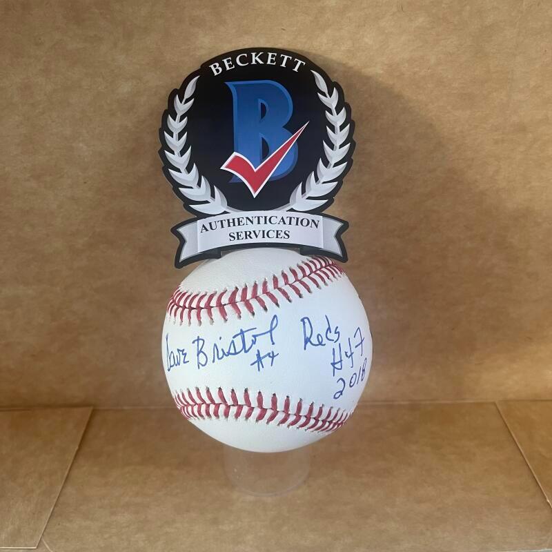 DAVE BRISTOL #4 REDS HOF 2018 SIGNED AUTO M.L. BASEBALL BECKETT AUTHENTICATED