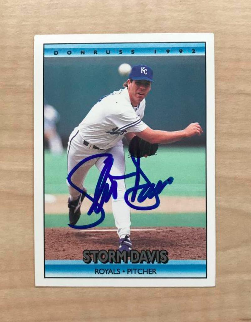 STORM DAVIS KANSAS CITY ROYALS SIGNED AUTOGRAPHED 1992 DONRUSS CARD #529 W/COA 