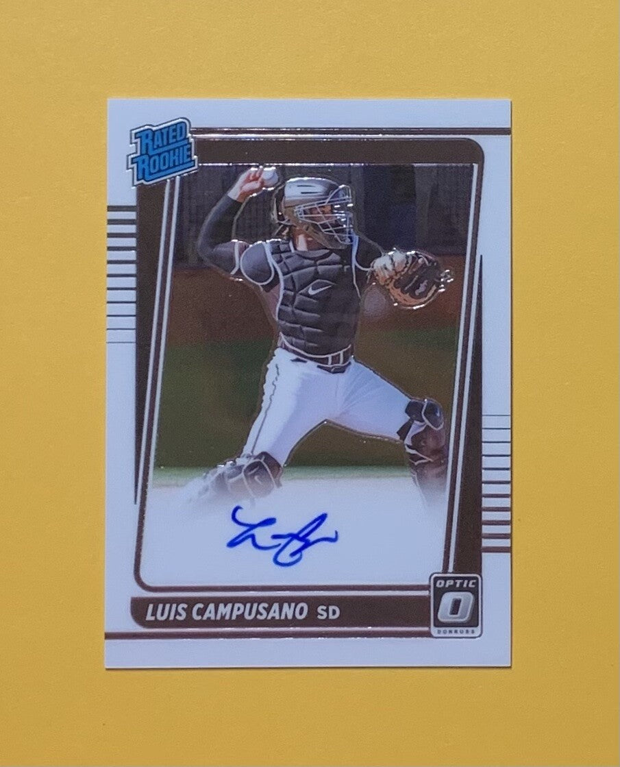 2021 PANINI DONRUSS OPTIC LUIS CAMPUSANO RATED ROOKIE AUTO #RRS-LC PADRES