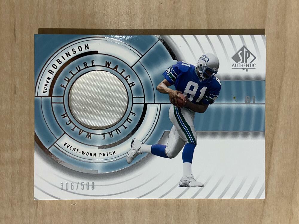 KOREN ROBINSON SEATTLE SEAHAWKS 2001 UPPER DECK 306/500 PATCH CARD #94 