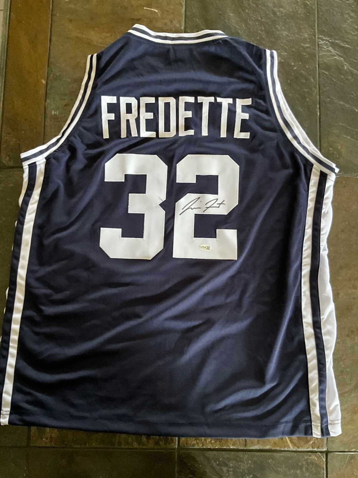 Jimmer Fredette BYU Brigham Young Signed Blue Custom Jersey PSA Authentic