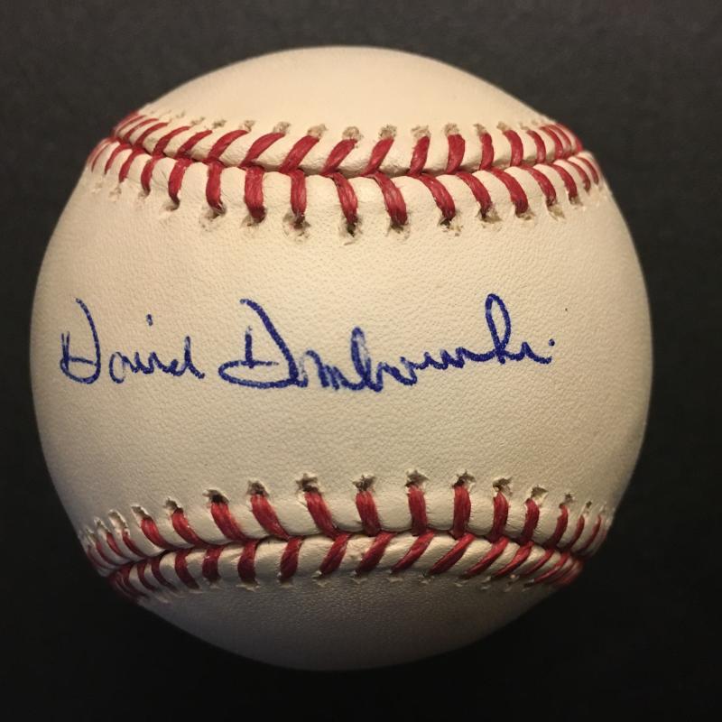 DAVE DOMBOWSKI  RED SOC GM M.L. SIGNED AUTOGRAPHED BASEBALL W/COA
