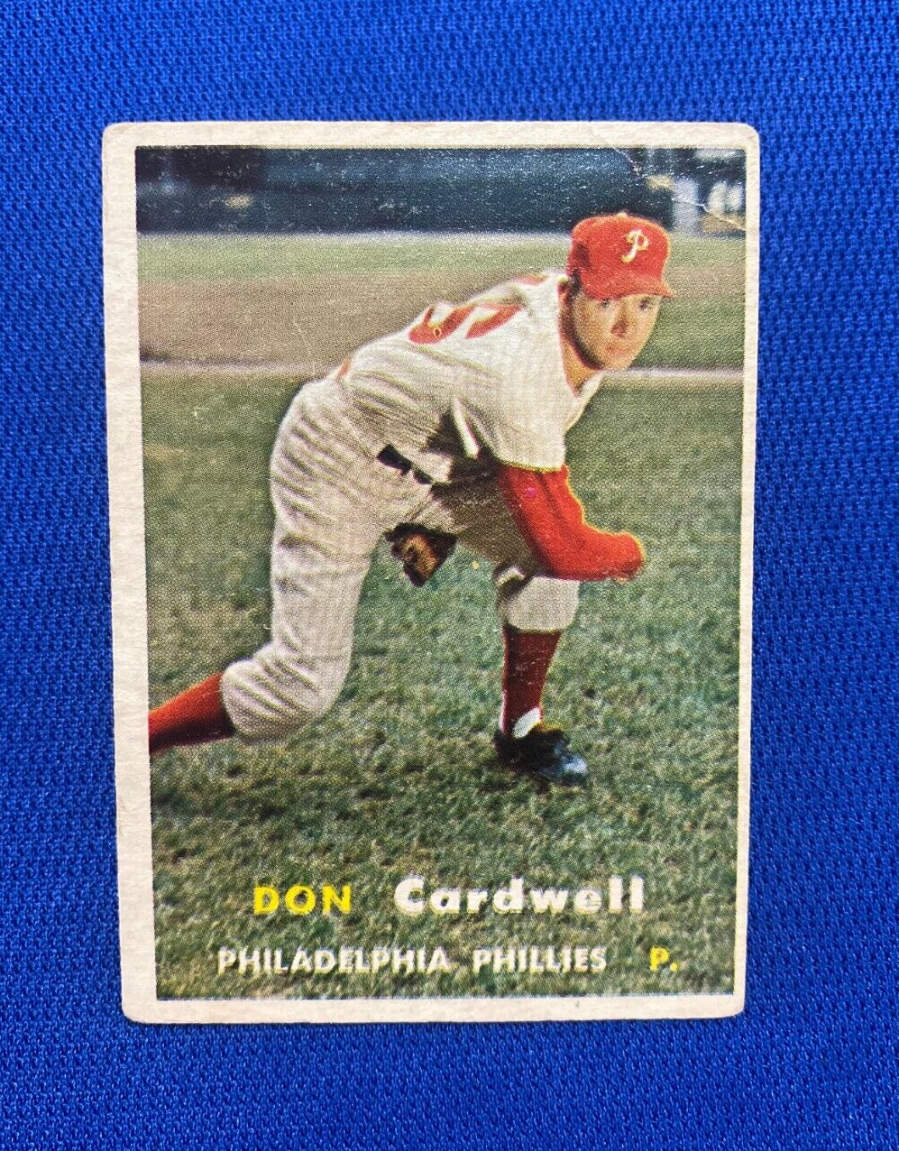 1957 TOPPS DON CARDWELL PHILADELPHIA PHILLIES #374 CARD VINTAGE SET-BREAK
