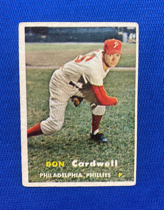 1957 TOPPS DON CARDWELL PHILADELPHIA PHILLIES #374 CARD VINTAGE SET-BREAK