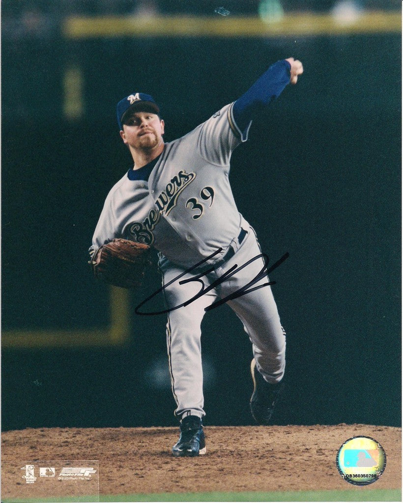 GLENDON RUSCH MILWAUKEE BREWERS SIGNED 8X10 PHOTO W/COA