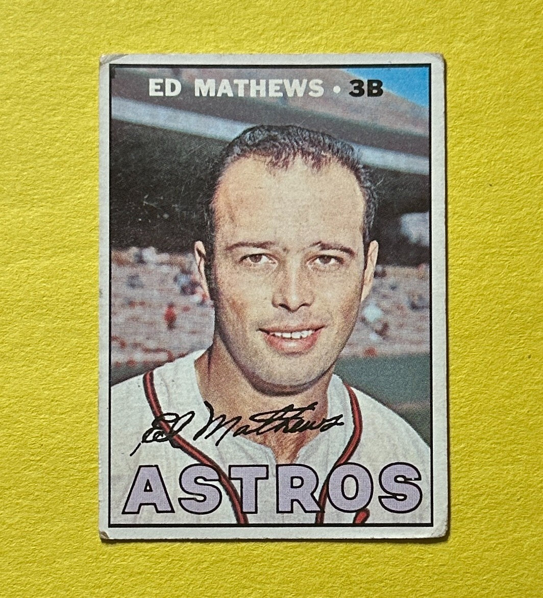 1967 TOPPS ED MATHEWS #166 BRAVES HOF