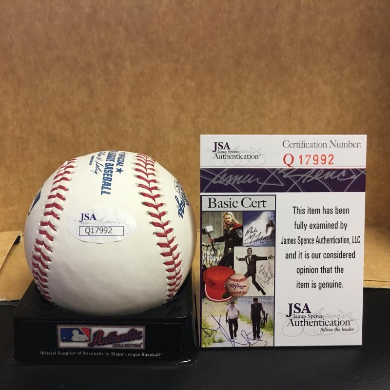 BRANDON GUYER CLEVELAND INDIANS SIGNED M.L. BASEBALL JSA Q17992