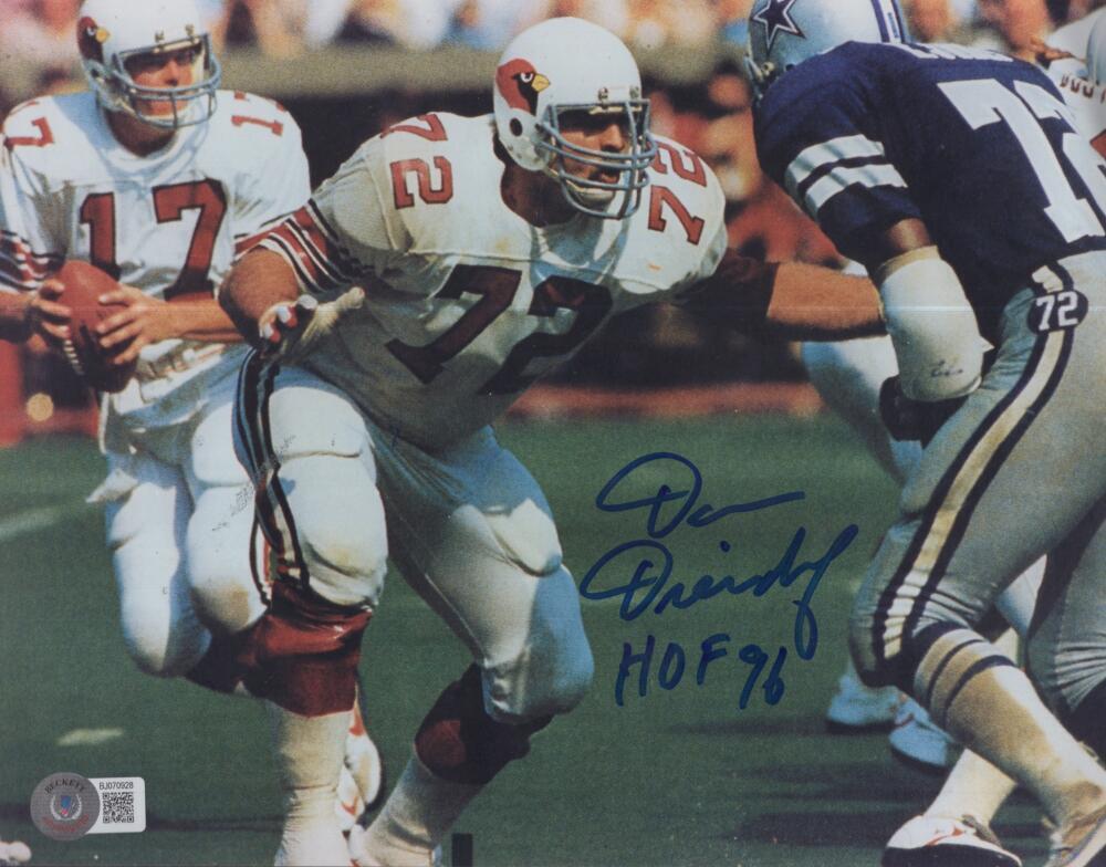 DAN DIERDORF ST. LOUIS CARDINALS HOF 96 SIGNED 8X10 PHOTO BECKETT BJ070928