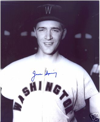 JACK SPRING WASHINGTON SENATORS SIGNED 8X10 PHOTO W/COA