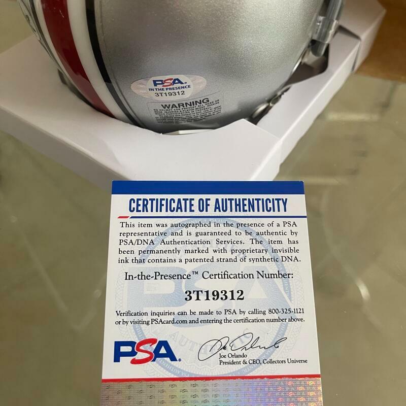 JEROME BAKER OHIO STATE BUCKEYES SIGNED AUTOGRAPHED MINI HELMET PSA