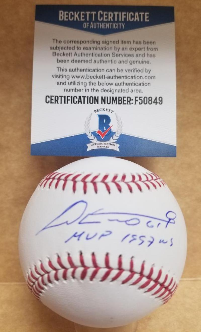 LIVAN HERNANDEZ MVP 1997 WS MARLINS SIGNED AUTOGRAPH BASEBALL BECKETT F50849