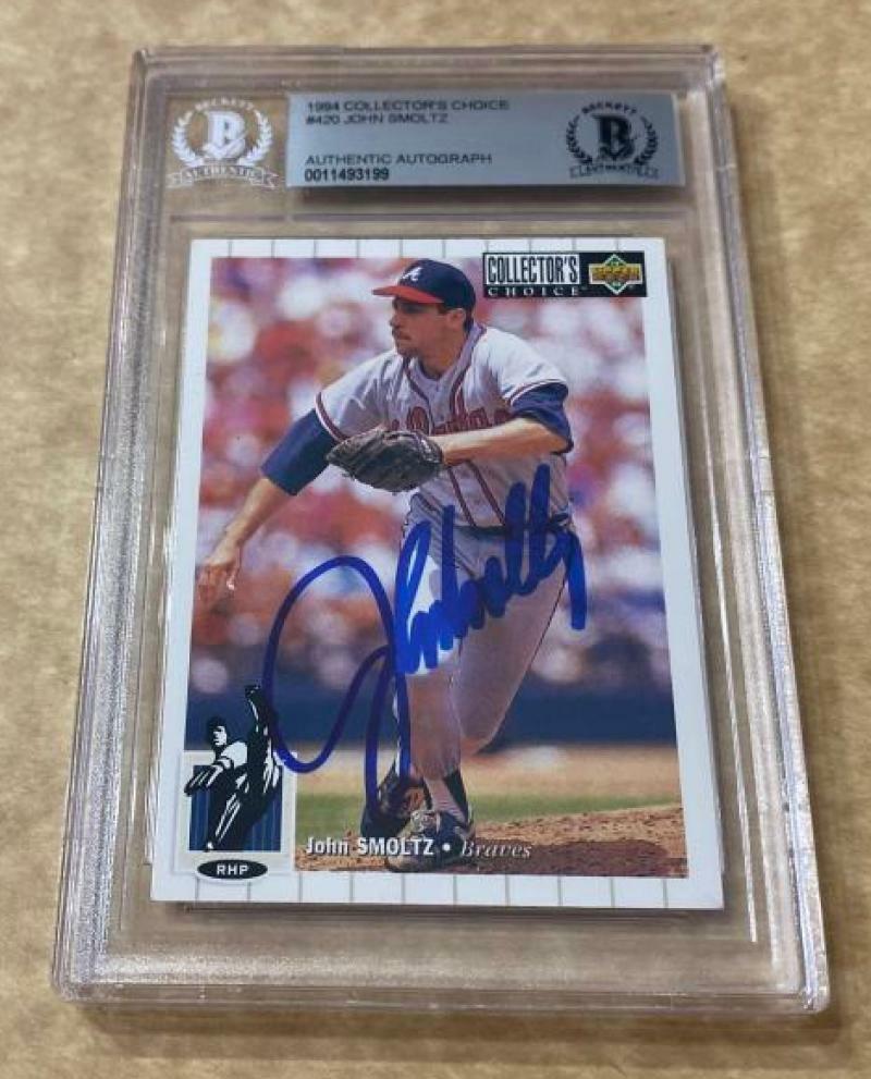 1994 COLLECTOR'S CHOICE JOHN SMOLTZ BRAVES SIGNED CARD BECKETT AUTHENTIC AUTO