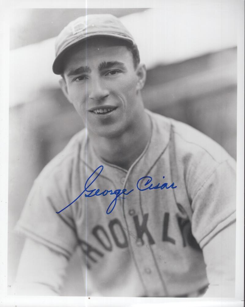 GEORGE CISAR   DODGERS SIGNED AUTOGRAPHED 8X10  PHOTO W/ COA