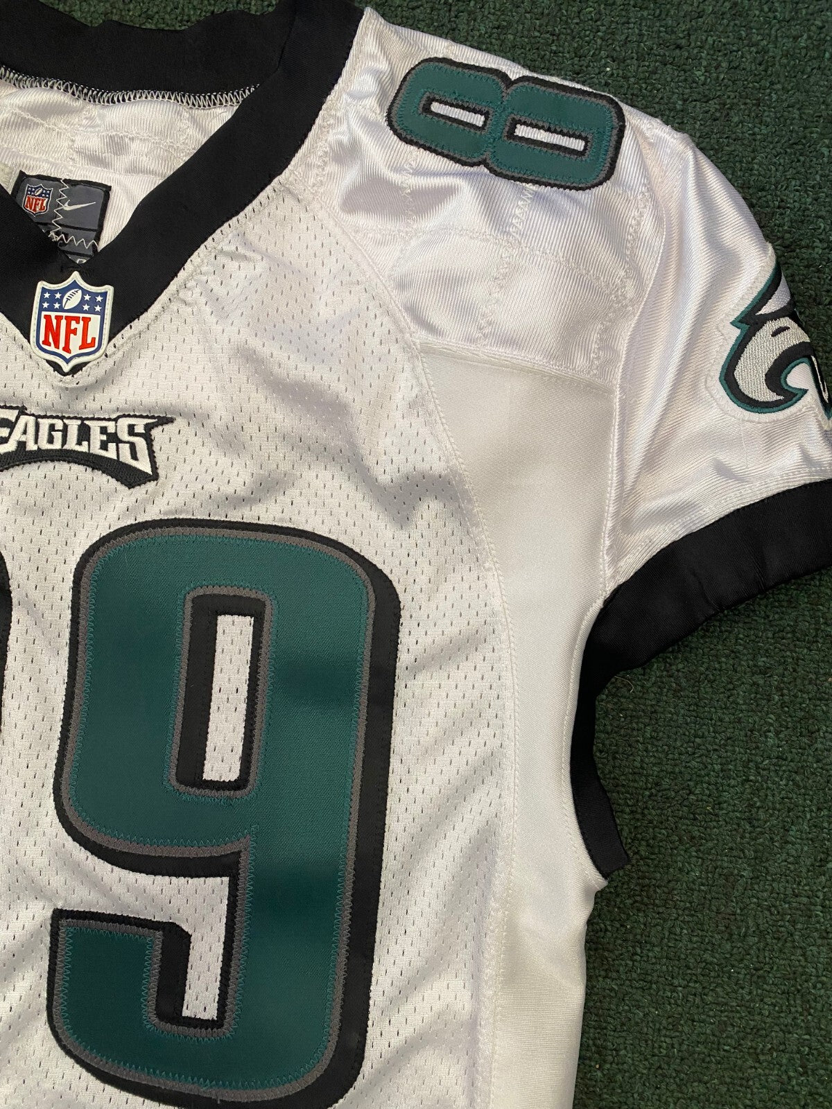 BJ CUNNINGHAM #89 PHILADELPHIA EAGLES SIGNED AUTOGRAPHED GAME USED JERSEY SZ L