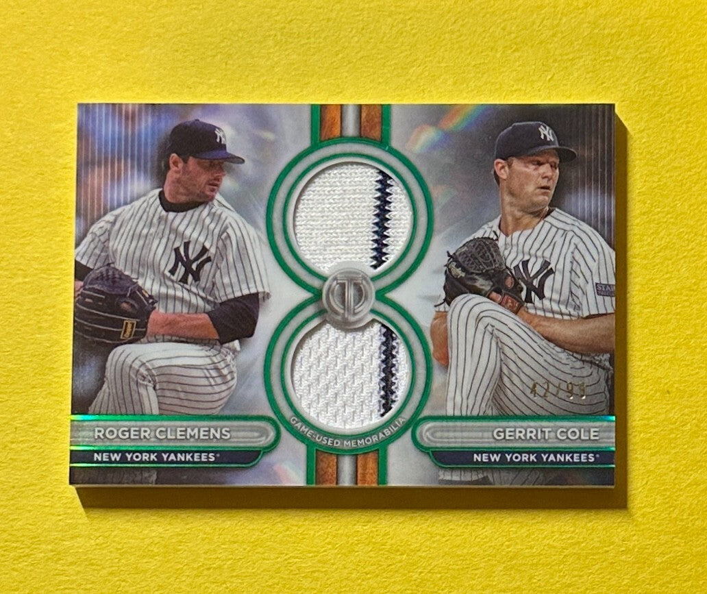 2024 TOPPS TRIBUTE ROGER CLEMENS GERRIT COLE DUAL RELIC /99 #DR2-CC YANKEES