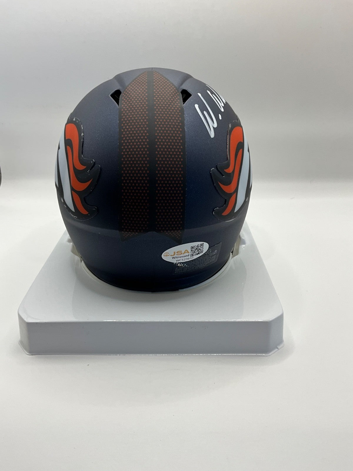 WES WELKER DENVER BRONCOS SIGNED SPEED MINI HELMET JSA