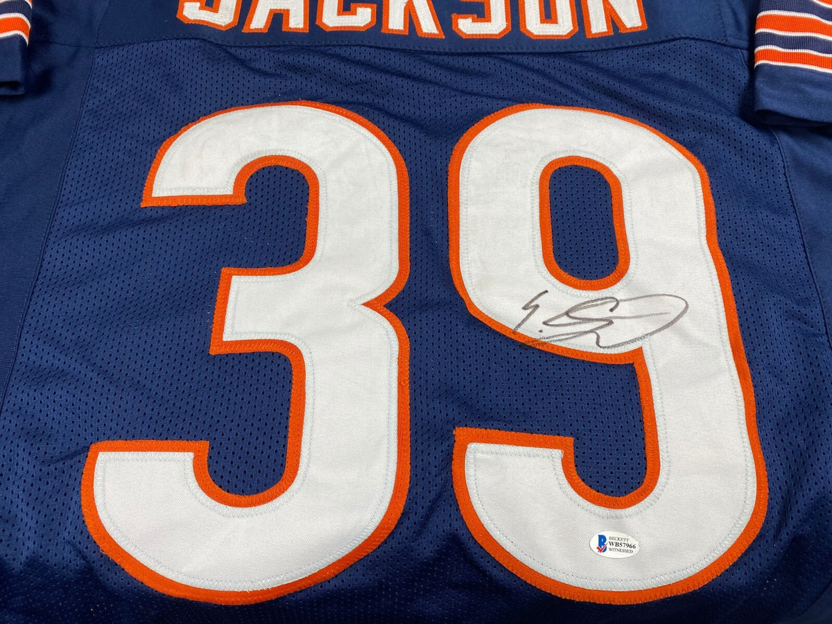EDDIE JACKSON CHICAGO BEARS #39 SIGNED AUTOGRAPHED CUSTOM JERSEY BECKETT