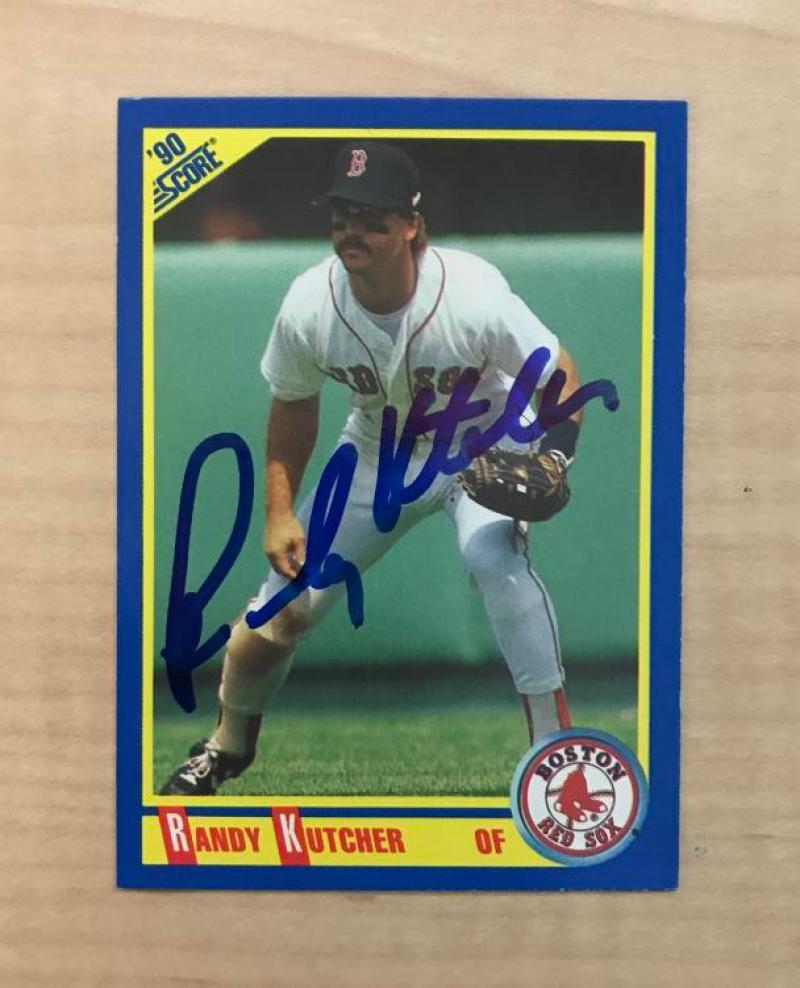 RANDY KUTCHER BOSTON RED SOX SIGNED AUTOGRAPHED 1990 SCORE CARD #551 W/COA