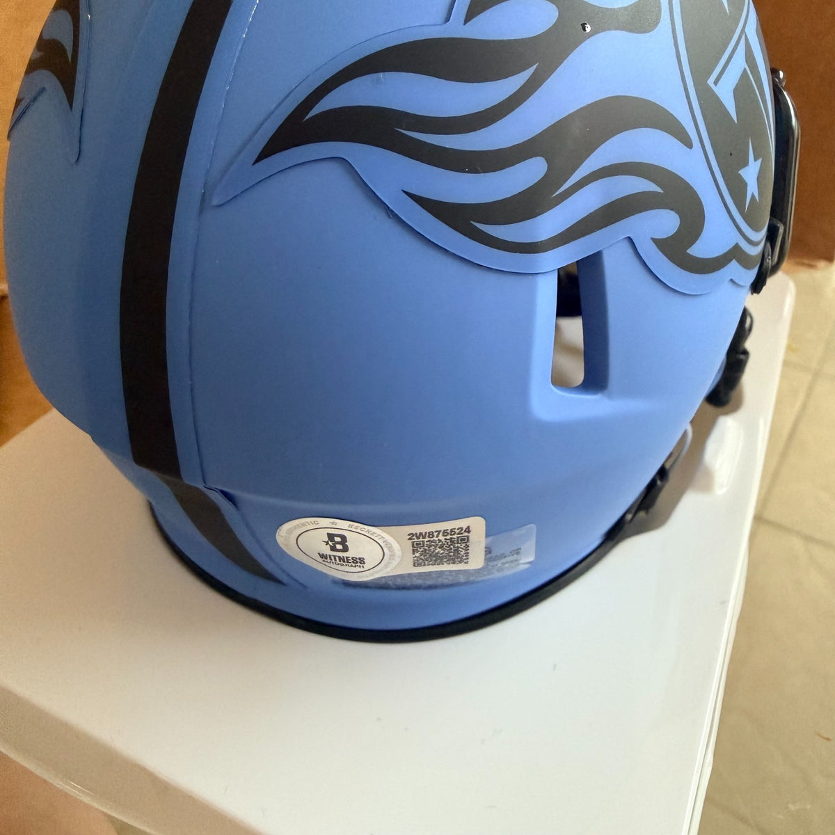 CHRIS JOHNSON TENNESSEE TITANS SIGNED RAVE MINI HELMET BECKETT AUTH