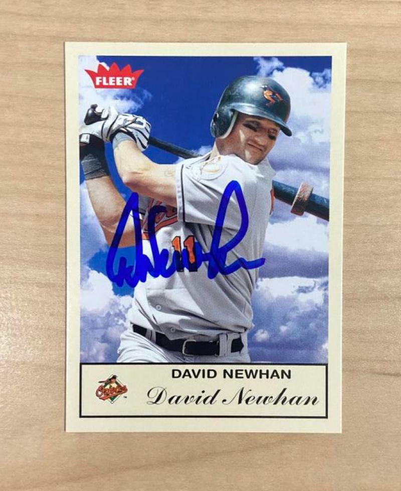 DAVID NEWHAN BALTIMORE ORIOLES SIGNED AUTOGRAPHED 2005 FLEER CARD #394 W/COA 