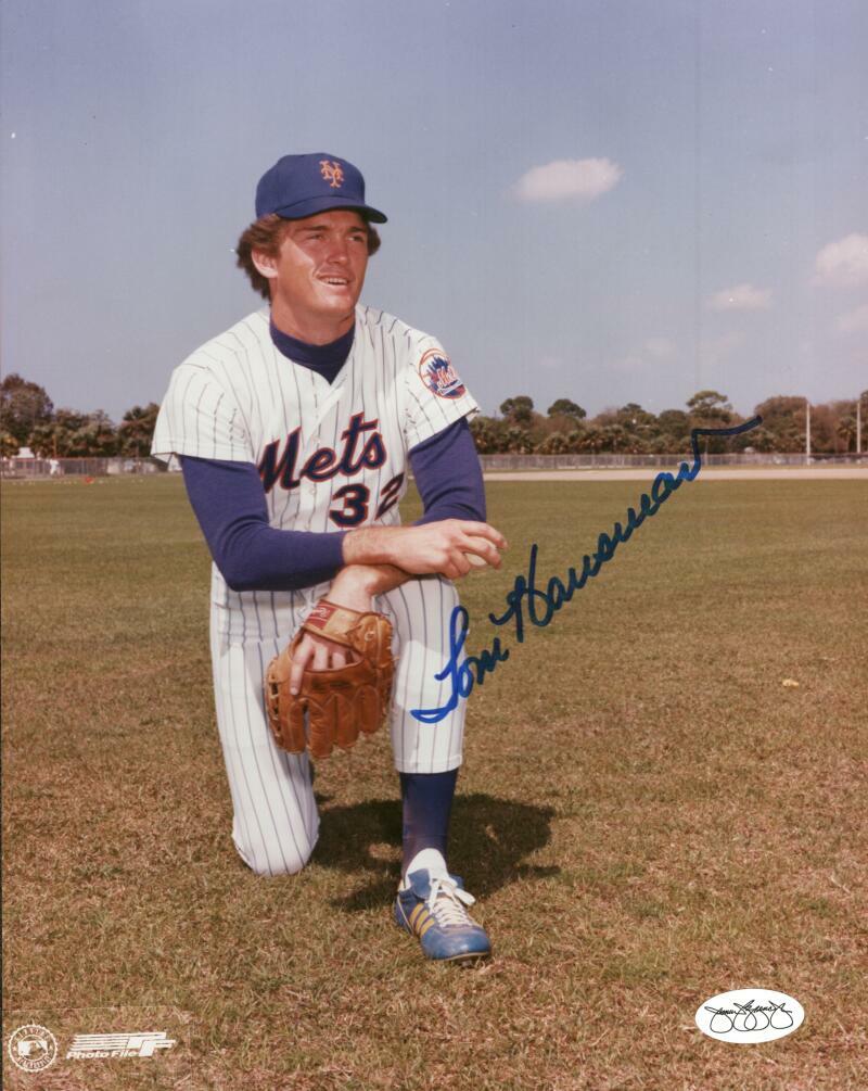 TOM HAUSMAN  NEW YORK METS  SIGNED AUTOGRAPHED 8X10 PHOTO JSA SOA