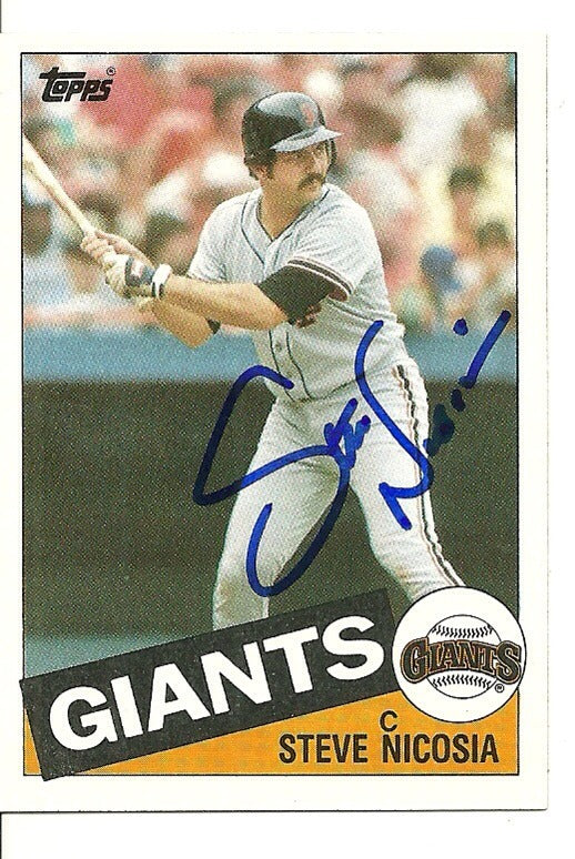 STEVE NICOSIA SAN FRANCISCO GIANTS SIGNED AUTO 1985 TOPPS CARD #191 W/COA