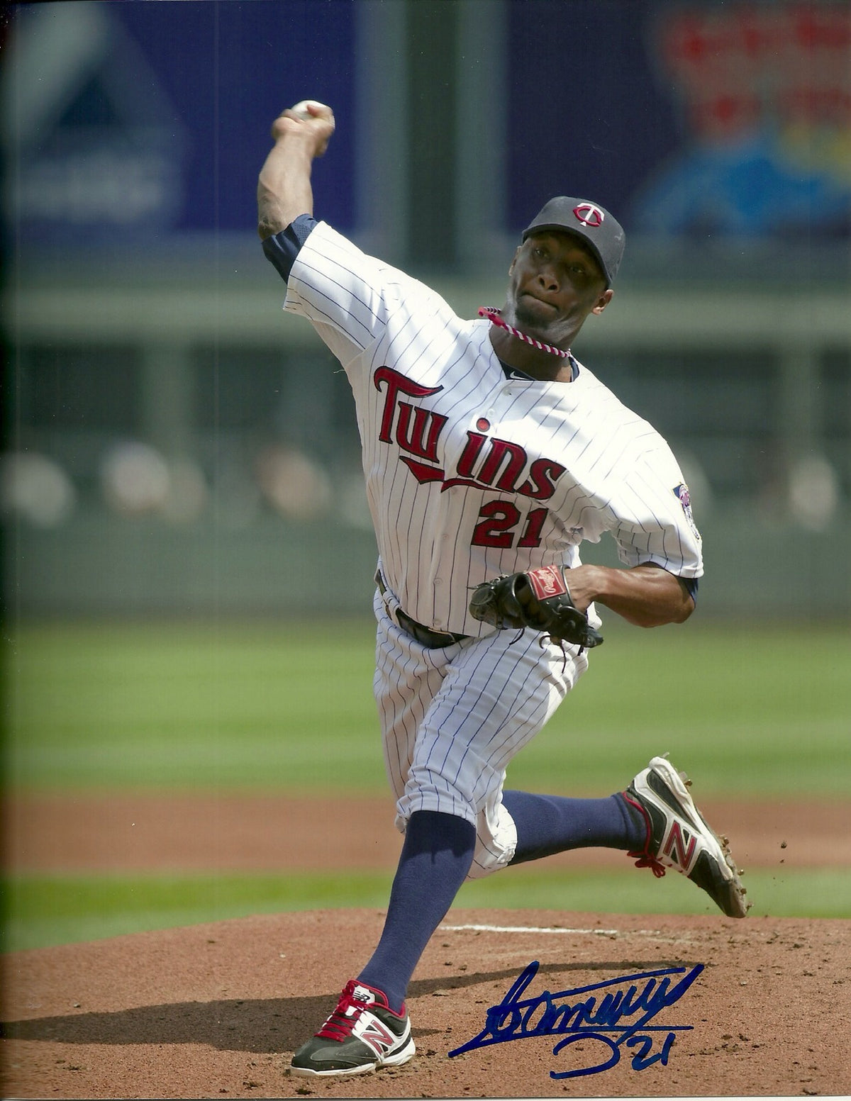 SAMUEL DEDUNO MINNESOTA TWINS SIGNED AUTOGRAPHED 8x10 PHOTO W/COA