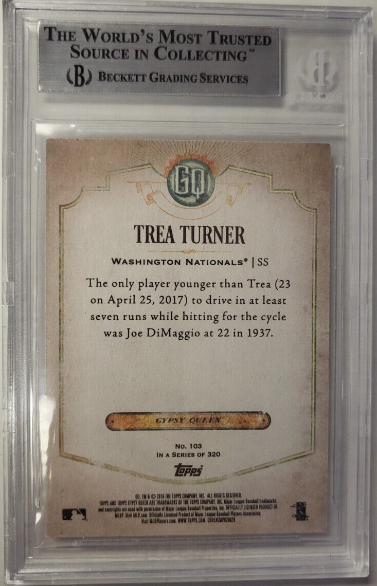 2018 TOPPS GYPSY QUEEN TREA TURNER #103 AUTHENTIC AUTO CERTIFIED BECKETT