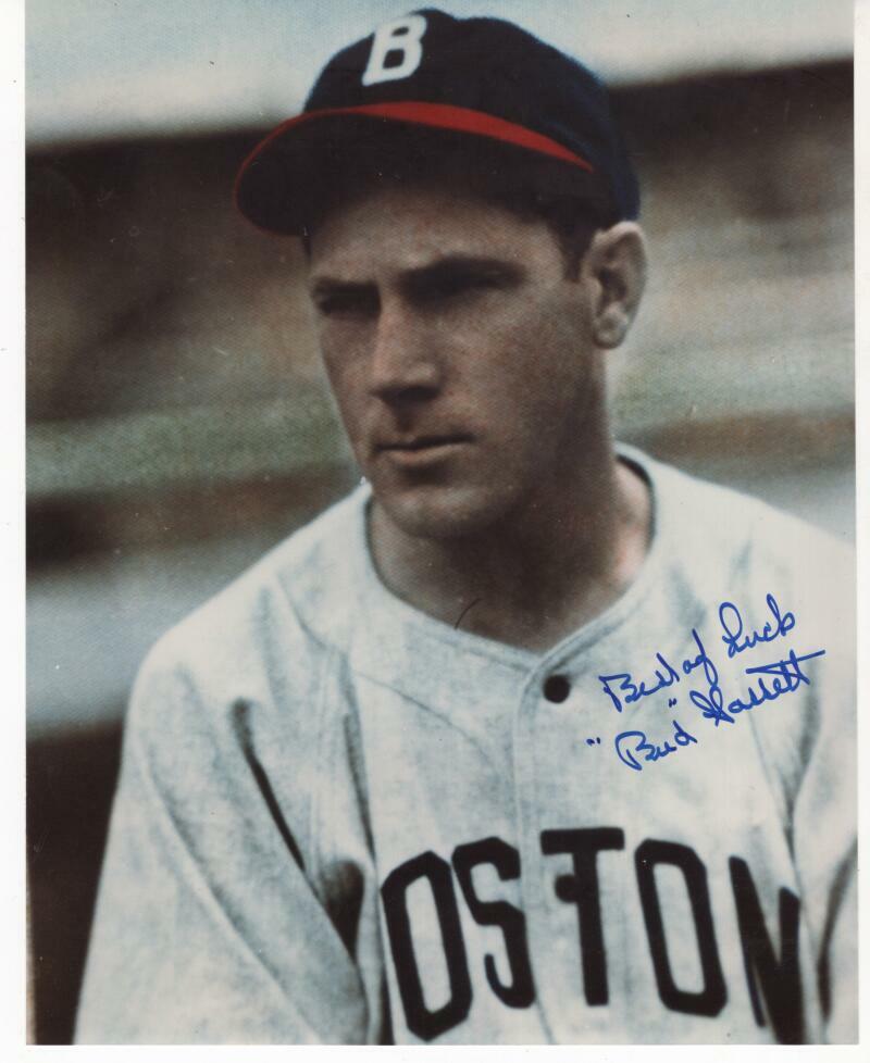 BUD HASSETT BOSTON BRAVES VINTAGE SIGNED  8X10 PHOTO W/ COA