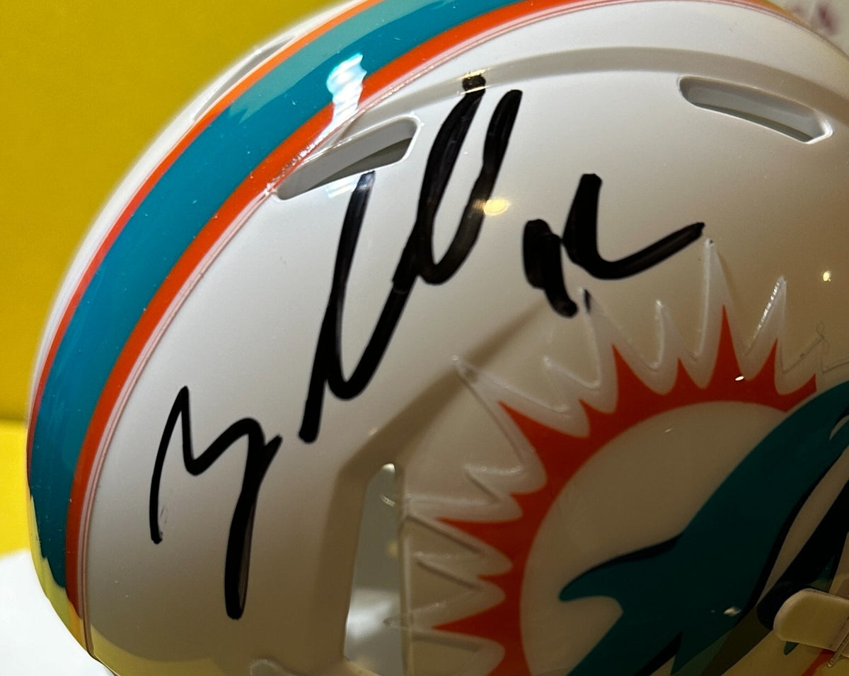 ZACH SIELER MIAMI DOLPHINS SIGNED AUTOGRAPHED WHITE SPEED MINI HELMET JSA