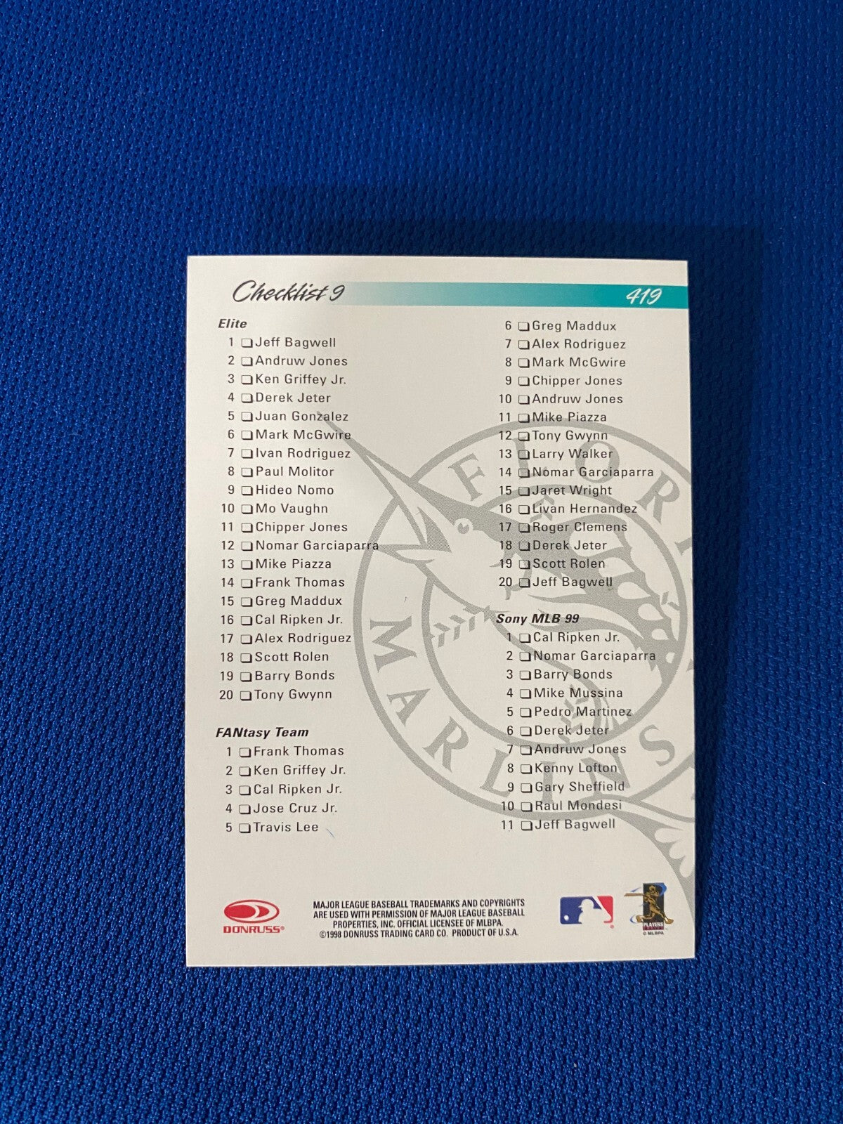1998 DONRUSS LIVAN HERNANDEZ FL MARLINS AUTOGRAPHED SIGNED CARD #75 W/COA