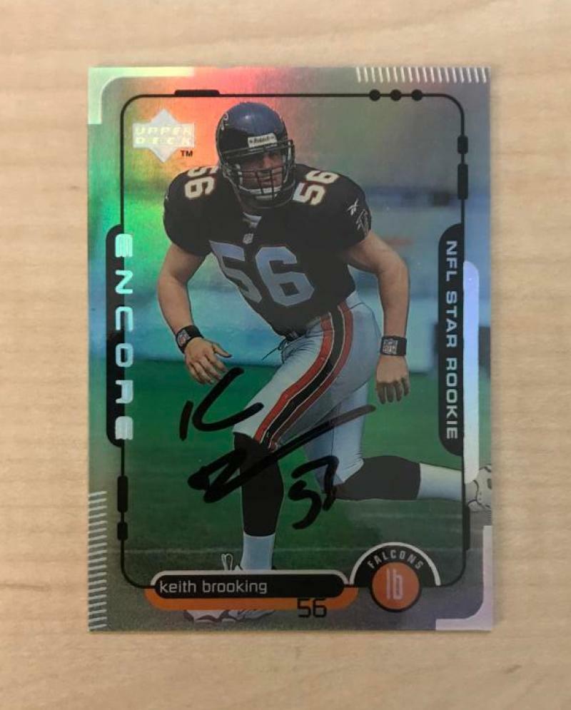 KEITH BROOKING ATLANTA FALCONS SIGNED AUTOGRAPHED 1998 UPPER DECK CARD #8 W/COA