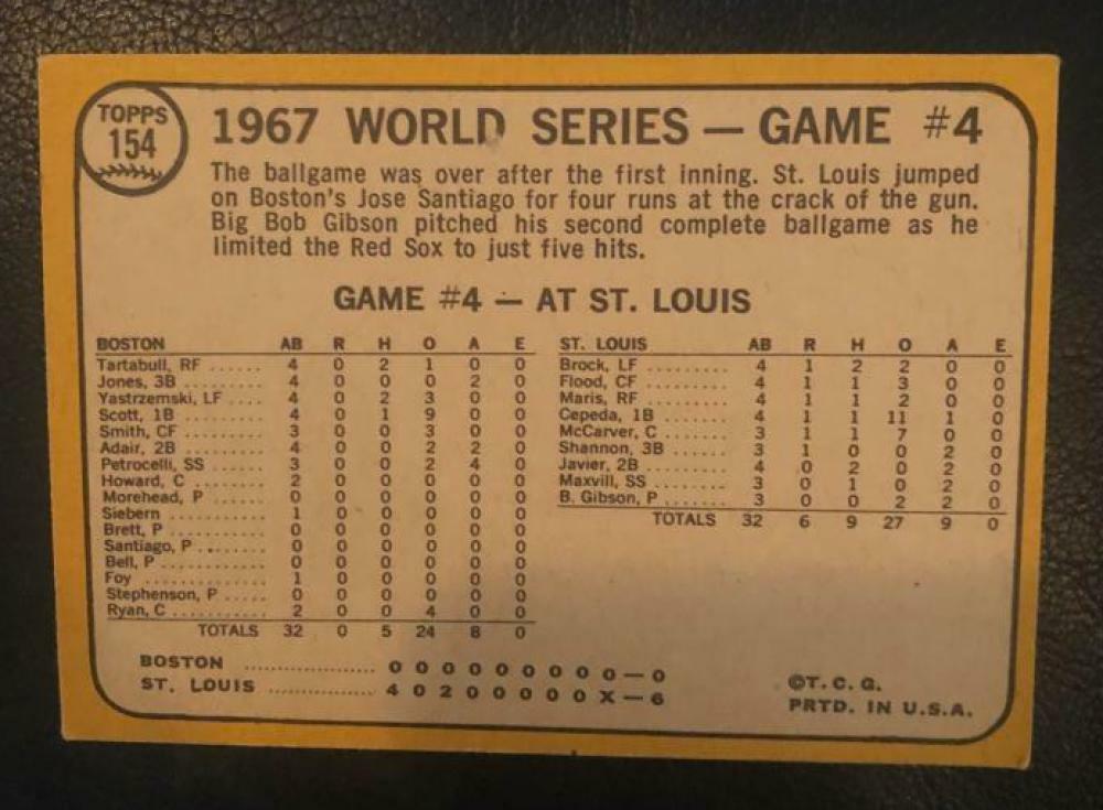 1968 TOPPS GIBSON HURLS SHUTOUT VINTAGE