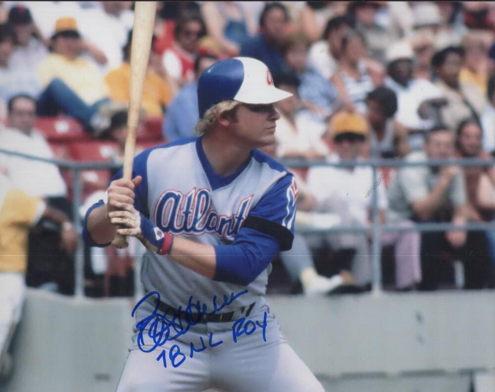 BOB HORNER ATLANTA BRAVES 78 NL ROY  SIGNED AUTOGRAPHED 8X10 PHOTO W/ COA