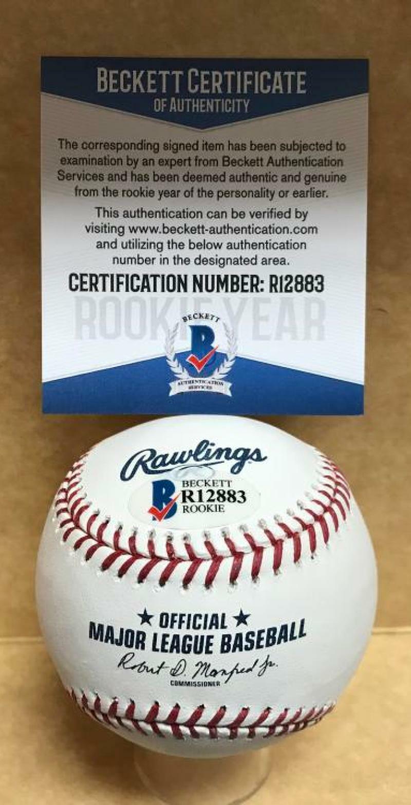 BOBBY BRADLEY CLEVELAND INDIANS ROOKIE YEAR SIGNED M.L. BASEBALL BECKETT R12883