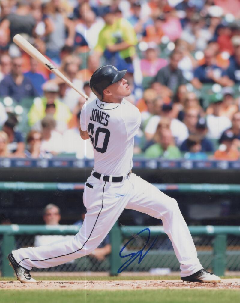 JACOBY JONES  TIGERS SIGNED AUTOGRAPHED 8X10 PHOTO W/ COA