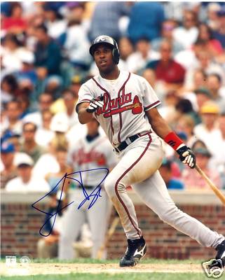 JERMAINE DYE ATLANTA BRAVES SIGNED 8X10 PHOTO W/COA